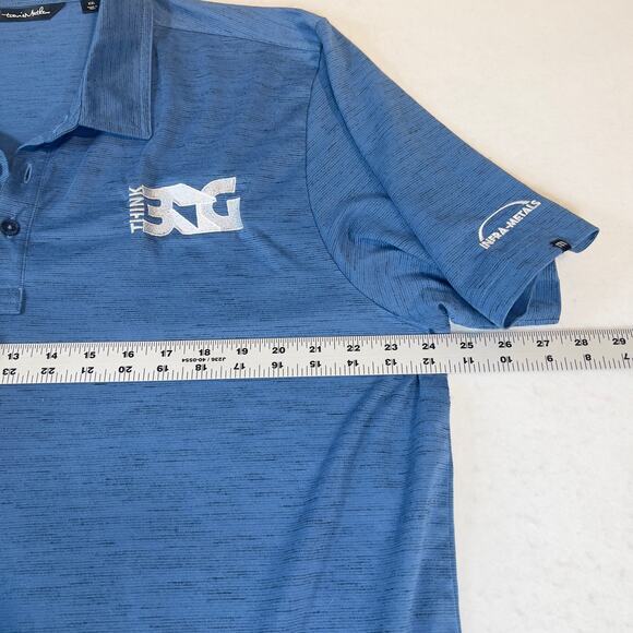 Travis Mathew Golf Polo Shirt Men's 2XL "Textured" Blue w/ Company Branding - Picture 12 of 13